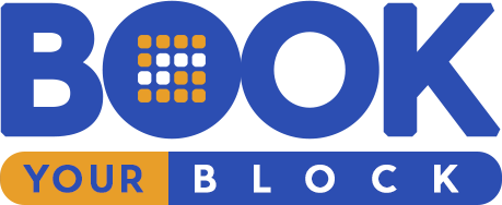 Book your block logo and link